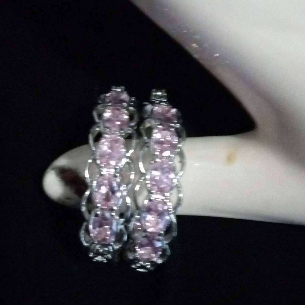 Stainless Steel Inside Out Pink Earrings